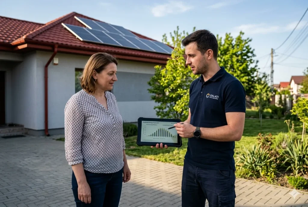 Residential solar panels installed on a modern roof